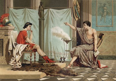 Edukacja Aleksandra Wielkiego (356 - 323 pne) przez filozofa Arystotelesa (384 pne do 322 pne według "Nauka i jej ludzie" Louisa Figuiera. Barcelona autorstwa Unknown artist