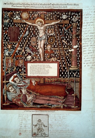 Wizerunki Henryka I Lotaryngii, 3. księcia Guise (1550-1588) i jego brata Ludwika II Guise, kardynała Lotaryngii (1555-1588) zamordowanego w Blois w dniach 23 i 24 grudnia 1588 z rozkazu Henryka III XVI-wieczny Paryż, B.N. autorstwa Unknown artist