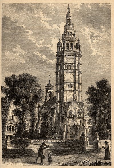 Kościół Notre Dame de Croaz Batz w Roscoff - Finistere - Bretania - grawerowanie w „” PATRIE” - PECTURESSE OPIS FRANCJI W 6 TOMACH WG LUCIENA HUARDA - koniec XIX wieku autorstwa Unknown artist