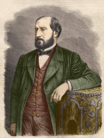 Emile Augier, francuski dramaturg (1820 - 1889). autorstwa Unknown artist