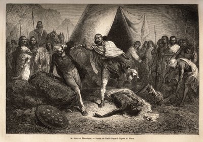 Cesarz (lub negus) Theodoros II (Tewodros) (ur. ok. 1818-1868, zwany Kassa Hailu przed koronacją na Imperium Etiopskie), groził swoim pistoletem panu Sternowi, angielskiemu misjonarzowi, który redygował biografię negusa, według której Theodoros poczułem si autorstwa Unknown artist