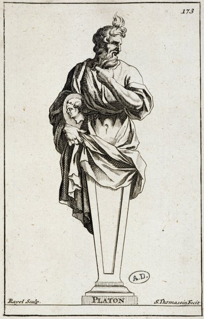 Grawerowanie posągu Platona autorstwa Unknown artist