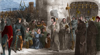 Enguerrand de Marigny (1260-1315) szambelan i minister króla Filipa IV Bela idącego na tortury w 1315. Grawerowanie w „” Histoire De France En Cent Paintings by Paul Lehugeur „” 1891 - Enguerrand de Marigny (1260-1315) szambelan i minister F autorstwa Unknown artist