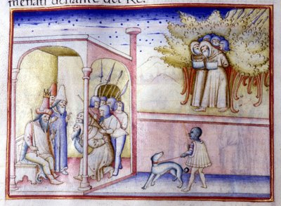 Epizod z życia Jehoszafata z Judy (868 pne - 847 pne). Rękopis z XIV wieku. Mediolan, Biblia, Braiden. autorstwa Unknown artist