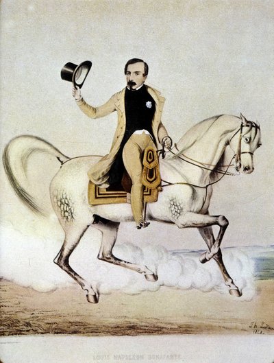 Portret konny Ludwika Napoleona Bonaparte (Louis-Napoleon III) w stroju cywilnym z 1848 r. autorstwa Unknown artist