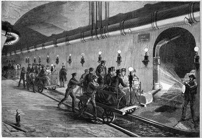 Wycieczka w kanałach Paryża w 1872 roku. autorstwa Unknown artist