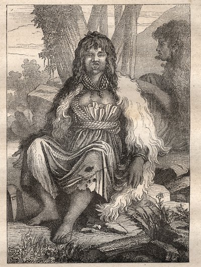 Wyprawa dookoła świata (1785-1788) Jean Francois Galaup de La Perouse (1741-1788): typy kobiet z portu francuskiego (Alaska) - ilustracja zaczerpnięta z „”Les Grands Mariners du 18th century”” autorstwa Unknown artist