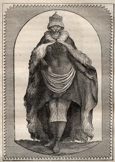 Wyprawa w głąb ziem RPA (1775) Andersa Sparrmana (1748-1820): hottentote (kobieta Khoikhoi) - ilustracja zaczerpnięta z „Wielkich żeglarzy XVIII wieku”” autorstwa Unknown artist