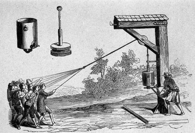 Doświadczenie przeprowadzone w obecności księcia Auerberga na pneumatycznej próżni przez niemieckiego naukowca Otto von Guericke w celu obliczenia ciśnienia atmosferycznego w 1654 roku. autorstwa Unknown artist