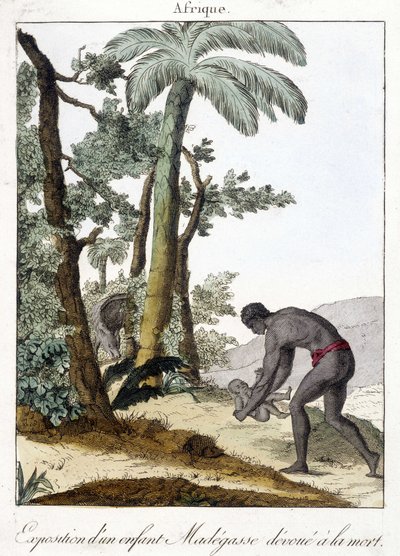 Ujawnienie (porzucenie) dziecka zmarłego na Madagaskarze - grav. 1811 autorstwa Unknown artist