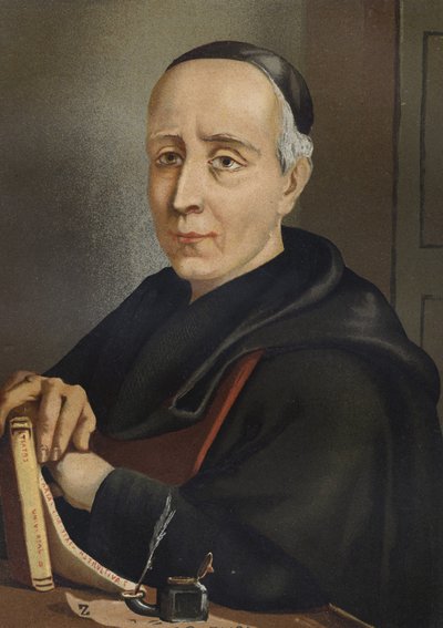 FEIJOO i CZARNOGÓRA, Benito Jeronimo (1673-1764). Hiszpański pisarz i eseista - portret autorstwa Benito Jeronimo lub Feijoo (1676-1764). Hiszpański teolog i medycyna po sławnych mężczyznach i kobietach. Barcelona 1877. autorstwa Unknown artist