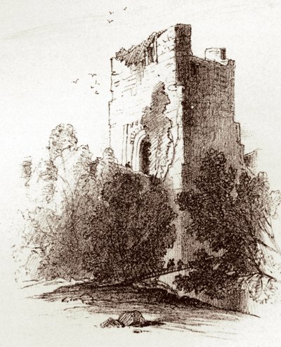 Zamek Farnham (grawerowanie) autorstwa Unknown artist
