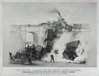 Straszny wypadek na North London Railway na Kentish Town Fields autorstwa Unknown artist