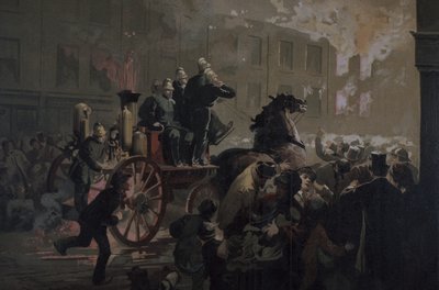 Wóz strażacki, koniec XIX w. (kolor lito) autorstwa Unknown artist