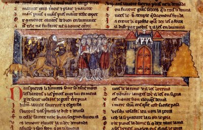 Pierwsza Krucjata (1096-1099): Piotr Pustelnik (1050-1115), francuski przywódca religijny Pierwszej Krucjaty Harangue les Croises. Rękopis Rycerza do Łabędzia autorstwa Unknown artist