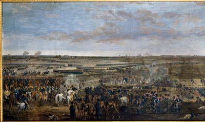 Pierwsze Cesarstwo: Cesarz Napoleon I (1769-1821) (na białym koniu) w bitwie pod Lipskiem (Bitwa Narodów), 16-19 października autorstwa Unknown artist