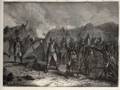 Pierwsza koalicja: pułkownik Antoine Guillaume (Antoine-Guillaume) Rampon (1759-1842) w bitwie pod Montenotte w dniu 12 kwietnia 1796 r. podczas kampanii włoskiej przeciwstawiającej się wojskom francuskim Napoleona Bonaparte armii austriackiej i sardyńskie autorstwa Unknown artist