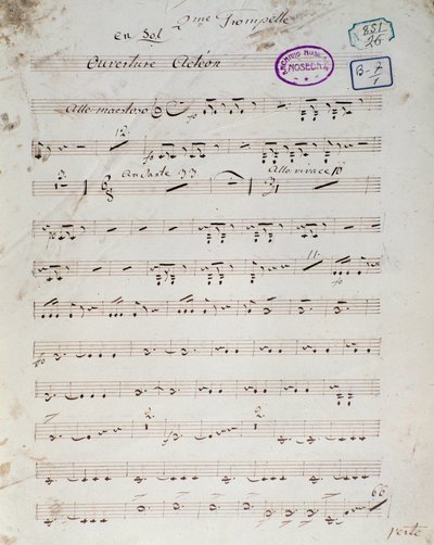 Pierwsza strona partytury angielskiej opery „Acteon” autorstwa Daniela Francois Esprit Auber autorstwa Unknown artist