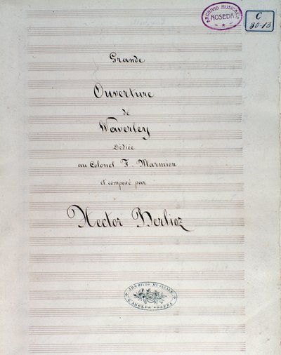 Pierwsza strona nut do Waverley opus 1, uwertura Hectora Berlioza autorstwa Unknown artist