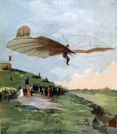 Lot Otto Lilienthala (1848 - 1896), pioniera szybownictwa. 1894. autorstwa Unknown artist