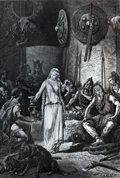 Fondation de Marseille, 600 pne: W dniu przybycia greckich marynarzy, szef Nams organizuje posiłek, podczas którego jego córka Gyptis (lub Petta) musi wybrać żonę trzymając mu kubek. Grecy zostali zaproszeni do przyłączenia się do bankietu i autorstwa Unknown artist
