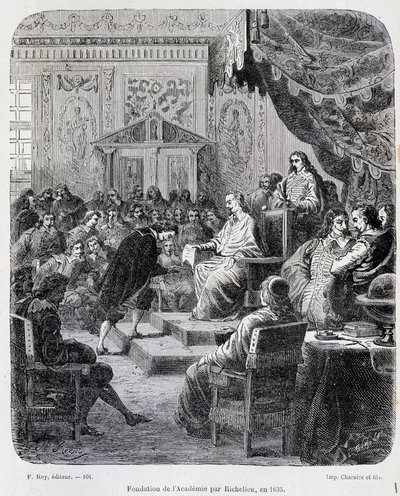 Fundacja Akademii Francuskiej autorstwa Richelieu autorstwa Unknown artist
