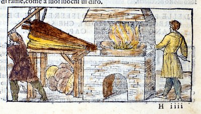 Kuźnia - w „Pirotechni” Biringuccio autorstwa Unknown artist