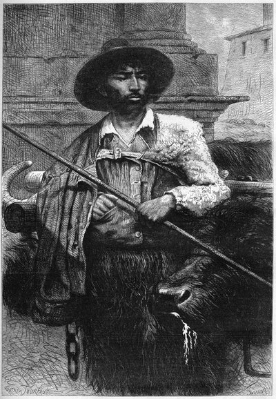 Były rolnik: kierowca bawołów (hodowla bawołów na mozzarellę) Grawer w „”The Illustrous World”” autorstwa Unknown artist