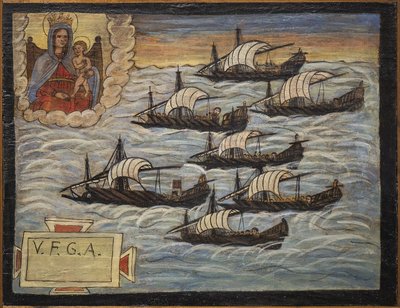 Były żeglarz woto (ex voto), popularna oferta jako rękojmia oddania i wdzięczności żeglarza przeżywającego niebezpieczeństwa morza pochodzące z kościoła Najświętszej Marii Panny z Łuku Neapolitańskiego (Madonna dell