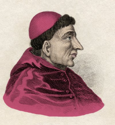 Francisco Jimenez de Cisneros (Gonzalo Jimenez de Cisneros) (1436-1517) kardynał, reformator religijny i hiszpański mąż stanu. Rycina XIX wieku. autorstwa Unknown artist