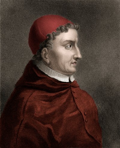 Francisco Jimenez de Cisneros (Gonzalo Jimenez de Cisneros) (1436-1517) kardynał, reformator religijny i hiszpański mąż stanu - Rycina z XIX wieku autorstwa Unknown artist