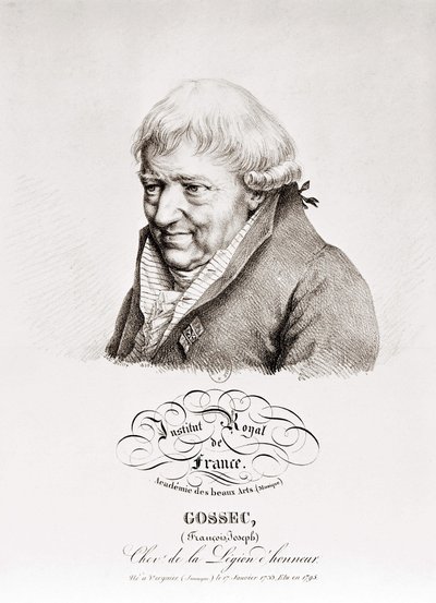 Franciszka Józefa Gosseca. Francuski kompozytor. 1734-1829 autorstwa Unknown artist