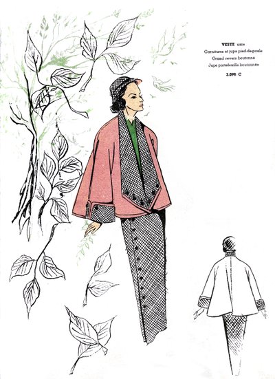 Francuska moda, projekt stroju w pepitkę. autorstwa Unknown artist