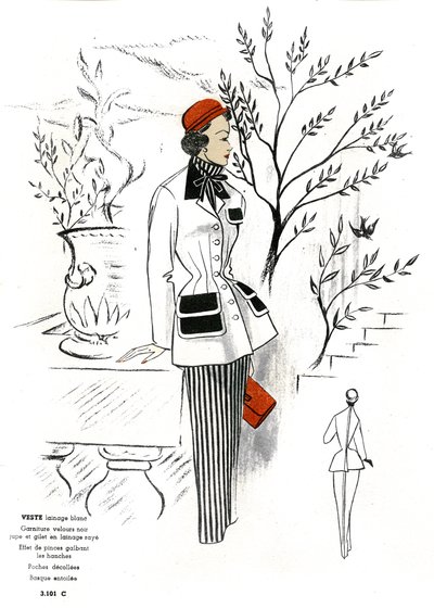 Francuska moda, projektowanie strojów z wełny. autorstwa Unknown artist