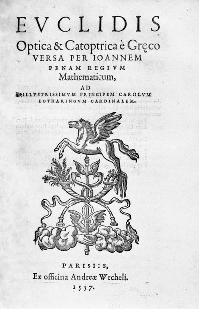 Frontispice „Optica & Catoptrica...” Euclid autorstwa Unknown artist