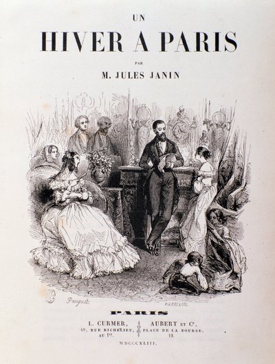 Frontyspis „Un hiver à Paris” Julesa Janina, paryżanie spotkali się w holu podczas przyjęcia. 1843 Kolekcja prywatna autorstwa Unknown artist