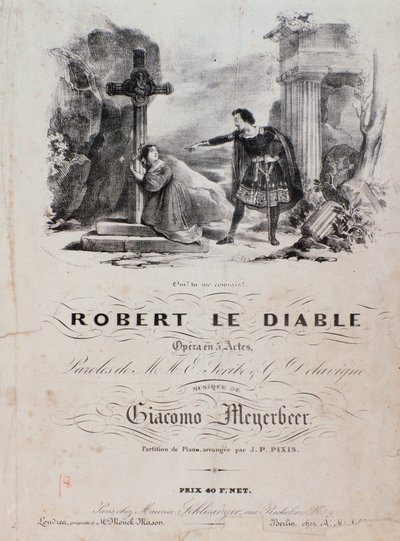 Frontyspis Roberta le diable, opera Meyerbeera (XIX w.) autorstwa Unknown artist
