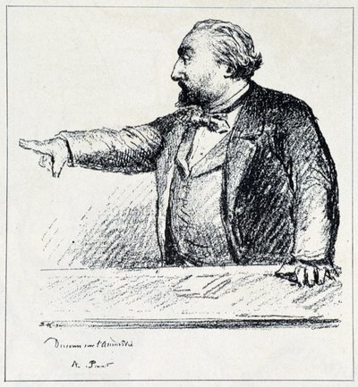 Gambetta wygłasza swoje przemówienie na temat Amnestii. autorstwa Unknown artist