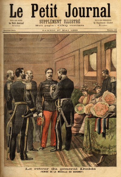 Generał Alfred Dodds (1842-1922), po wyróżnieniu się podczas misji w Indochinach i pacyfikacji Senegalu, poprowadził kampanię Dahomej i otrzymał medal Dahomej, wręczany przez Komisarza Generalnego Marynarki Wojennej Hanes. Kolekcja Selvy autorstwa Unknown artist