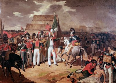 Generał Antonio Lopez de Santa Anna (1794-1876) Meksykański wojskowy i polityk podczas bitwy z Hiszpanami w Tampico autorstwa Unknown artist