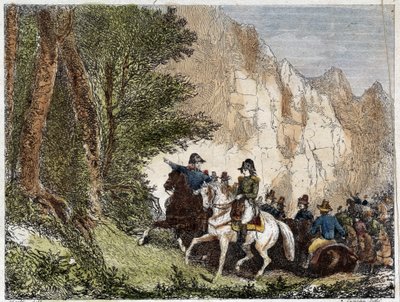 Generał Bonaparte (Napoleon I) i Pascal (Pasquale) Paoli (1725 - 1807), patriota korsykański. Grawerowanie XIX wieku autorstwa Unknown artist