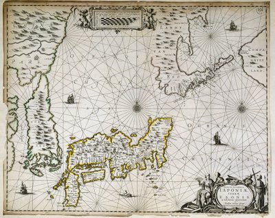 Mapa geograficzna Japonii, Korei i południowych Chin autorstwa Unknown artist
