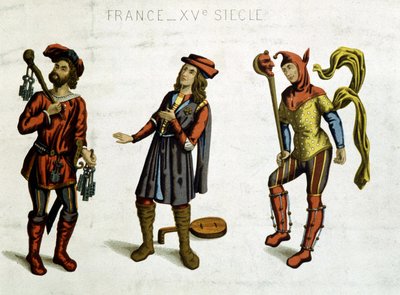 Geolier, minestrel i szalony z makabrycznego tańca autorstwa Unknown artist