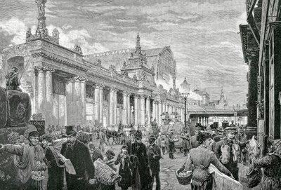 Cesarstwo Niemieckie lub II Rzesza (1871-1918): Socjalistyczna demonstracja na berlińskim rynku, 25 lutego autorstwa Unknown artist