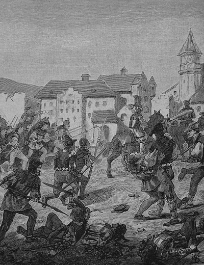 Niemiecka wojna chłopska (1524-1526): Szturm na Weinsberg autorstwa Unknown artist