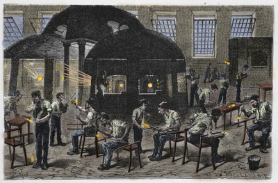 Fabryka dmuchania szkła autorstwa Unknown artist