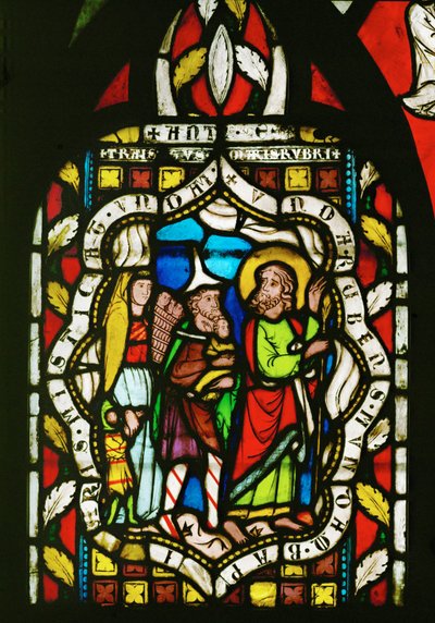 Bóg przeprowadza dzieci Izraela przez Morze Czerwone (witraż) autorstwa Unknown Artist