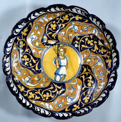 Godronnee fajansowy puchar dekorowany aniołka. XVI-wieczny Paryż, Luwr autorstwa Unknown artist