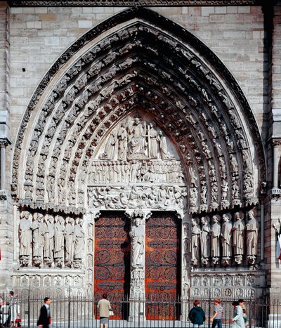 Sztuka gotycka: centralny portal katedry Notre Dame de Paris autorstwa Unknown artist