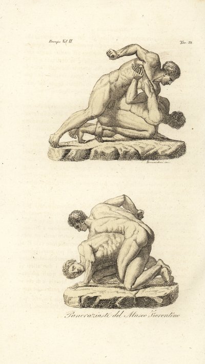 Greccy sportowcy rywalizujący w sztuce walki Pankration autorstwa Unknown artist